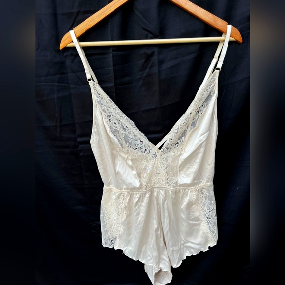 Primark Tops - Primark off white satin lace bodysuit
